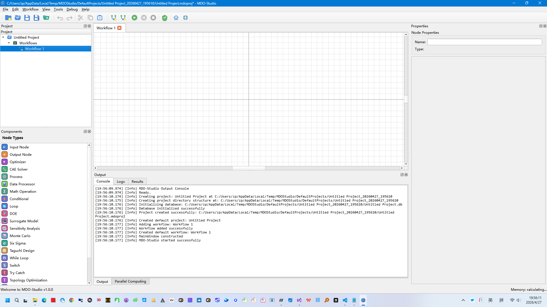 Project and node library thumbnail